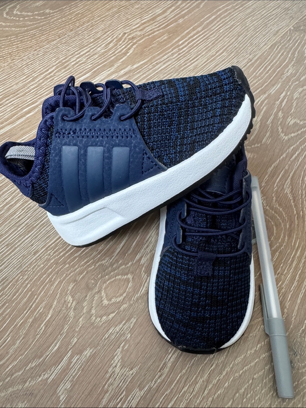 Kids Navy Knit Athletic Sneakers - Lightweight Casual Shoes